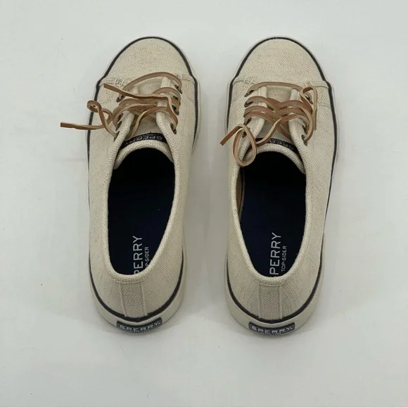 SPERRY TOP-SIDER WOMENS CANVAS BOAT SHOES SZ 8M, LIKE NEW, PREOWNED - Picture 5 of 7